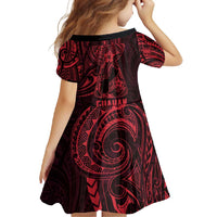Oxblood Guam Latte Stone Tribal Tattoo Family Matching Off Shoulder Maxi Dress and Hawaiian Shirt Hafa Adai Six 7 One LT9 - Polynesian Pride
