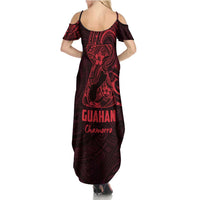 Oxblood Guam Latte Stone Tribal Tattoo Family Matching Summer Maxi Dress and Hawaiian Shirt Hafa Adai Six 7 One LT9 - Polynesian Pride
