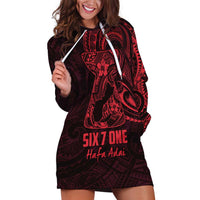 Oxblood Guam Latte Stone Tribal Tattoo Hoodie Dress Hafa Adai Six 7 One LT9 Oxblood - Polynesian Pride