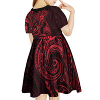 Oxblood Guam Latte Stone Tribal Tattoo Kid Short Sleeve Dress Hafa Adai Six 7 One LT9 - Polynesian Pride