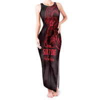 Oxblood Guam Latte Stone Tribal Tattoo Tank Maxi Dress Hafa Adai Six 7 One LT9 Women Oxblood - Polynesian Pride
