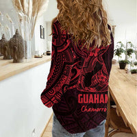 Oxblood Guam Latte Stone Tribal Tattoo Women Casual Shirt Hafa Adai Six 7 One LT9 - Polynesian Pride