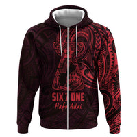 Oxblood Guam Latte Stone Tribal Tattoo Zip Hoodie Hafa Adai Six 7 One LT9 Zip Hoodie Oxblood - Polynesian Pride