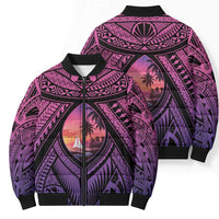 Guam Chamorro Artsy Bomber Puffer Jacket Guahan Sunset Beach - Polynesian Pride