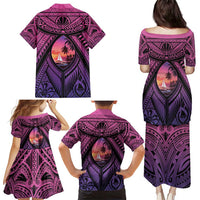 Guam Chamorro Artsy Family Matching Puletasi and Hawaiian Shirt Guahan Sunset Beach LT9 - Polynesian Pride