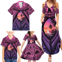 Guam Chamorro Artsy Family Matching Summer Maxi Dress and Hawaiian Shirt Guahan Sunset Beach LT9 - Polynesian Pride