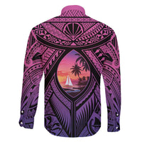Guam Chamorro Artsy Family Matching Tank Maxi Dress and Hawaiian Shirt Guahan Sunset Beach LT9 - Polynesian Pride