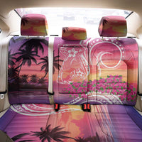 Guam Latte Stone with Map Back Car Seat Cover Bougainvillea Beach Sunset