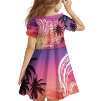 Guam Latte Stone with Map Family Matching Puletasi and Hawaiian Shirt Bougainvillea Beach Sunset LT9 - Polynesian Pride
