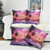 Guam Latte Stone with Map Pillow Cover Bougainvillea Beach Sunset - Polynesian Pride