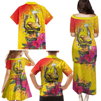 Papua New Guinea Cultural Tropical Flowers Family Matching Puletasi and Hawaiian Shirt LT9 - Polynesian Pride
