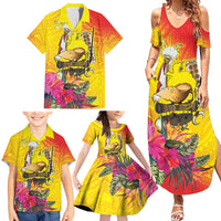 Papua New Guinea Cultural Tropical Flowers Family Matching Summer Maxi Dress and Hawaiian Shirt LT9 - Polynesian Pride