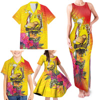Papua New Guinea Cultural Tropical Flowers Family Matching Tank Maxi Dress and Hawaiian Shirt LT9 - Polynesian Pride