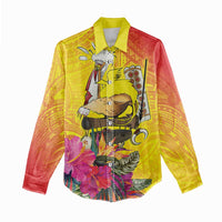 Papua New Guinea Cultural Tropical Flowers Women Casual Shirt LT9 - Polynesian Pride