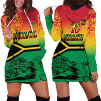 Hapi 45th Indipendens Dei Vanuatu Hoodie Dress Yumi 1980 with Vanuatuan Beach Landscape LT9 - Polynesian Pride