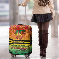 Hapi 45th Indipendens Dei Vanuatu Luggage Cover Yumi 1980 with Vanuatuan Beach Landscape