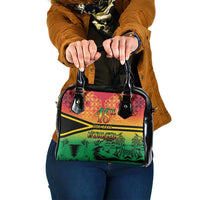 Hapi 45th Indipendens Dei Vanuatu Shoulder Handbag Yumi 1980 with Vanuatuan Beach Landscape