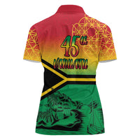 Hapi 45th Indipendens Dei Vanuatu Women Polo Shirt Yumi 1980 with Vanuatuan Beach Landscape LT9 - Polynesian Pride