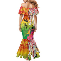 Vanuatu 45th Anniversary Family Matching Mermaid Dress and Hawaiian Shirt Polynesian with Sand Drawing Pattern LT9 - Polynesian Pride