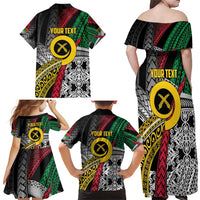 Vanuatu Proud to be Ni-van Personalised Family Matching Off Shoulder Maxi Dress and Hawaiian Shirt with Mutis En Atan Patterns LT9 - Polynesian Pride