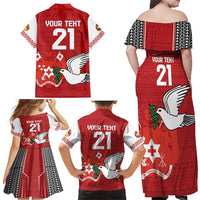 Custom Tonga Rugby Family Matching Off Shoulder Maxi Dress and Hawaiian Shirt Mate Maa Kupesi Style LT9 - Polynesian Pride