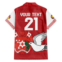 Custom Tonga Rugby Family Matching Off Shoulder Maxi Dress and Hawaiian Shirt Mate Maa Kupesi Style LT9 - Polynesian Pride