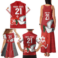 Custom Tonga Rugby Family Matching Tank Maxi Dress and Hawaiian Shirt Mate Maa Kupesi Style LT9 - Polynesian Pride