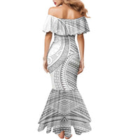 American Samoa White Sunday Family Matching Mermaid Dress and Hawaiian Shirt Polynesian Lotu Tamaiti LT9 - Polynesian Pride