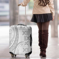 Niue White Sunday Luggage Cover Niuean Lotu Tamaiti Hiapo Pattern - Polynesian Pride