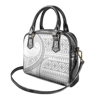Polynesian White Sunday Shoulder Handbag Lotu Tamaiti Melanesian Pattern - Polynesian Pride