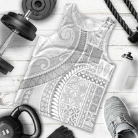 Samoa Siapo White Sunday Men Tank Top Lotu Tamaiti Polynesian White Pattern - Polynesian Pride