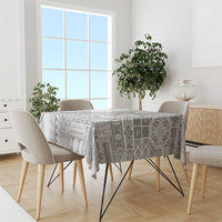 Samoa Siapo White Sunday Tablecloth Lotu Tamaiti Polynesian White Pattern - Polynesian Pride