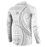 Tokelau White Sunday Button Sweatshirt Lotu Tamaiti Ngatu Tokelau Feletoa Manulua LT9 - Polynesian Pride
