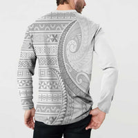 Tokelau White Sunday Button Sweatshirt Lotu Tamaiti Ngatu Tokelau Feletoa Manulua LT9 - Polynesian Pride