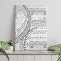 Tokelau White Sunday Canvas Wall Art Lotu Tamaiti Ngatu Tokelau Feletoa Manulua LT9 - Polynesian Pride