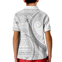 Tokelau White Sunday Kid Polo Shirt Lotu Tamaiti Ngatu Tokelau Feletoa Manulua LT9 - Polynesian Pride