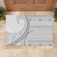Tokelau White Sunday Rubber Doormat Lotu Tamaiti Ngatu Tokelau Feletoa Manulua LT9 White - Polynesian Pride