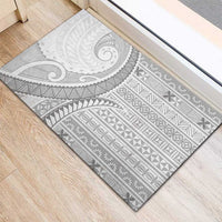 Tokelau White Sunday Rubber Doormat Lotu Tamaiti Ngatu Tokelau Feletoa Manulua LT9 - Polynesian Pride