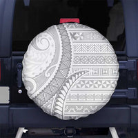 Tokelau White Sunday Spare Tire Cover Lotu Tamaiti Ngatu Tokelau Feletoa Manulua LT9 No hole White - Polynesian Pride