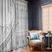 Tokelau White Sunday Window Curtain Lotu Tamaiti Ngatu Tokelau Feletoa Manulua LT9 - Polynesian Pride