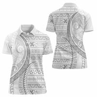 Tokelau White Sunday Women Polo Shirt Lotu Tamaiti Ngatu Tokelau Feletoa Manulua - Polynesian Pride
