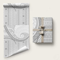 Tokelau White Sunday Wrapping Paper Lotu Tamaiti Ngatu Tokelau Feletoa Manulua LT9 58" × 23" White - Polynesian Pride