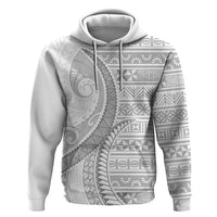 Tokelau White Sunday Zip Hoodie Lotu Tamaiti Ngatu Tokelau Feletoa Manulua LT9 Pullover Hoodie White - Polynesian Pride