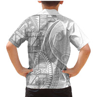Tonga White Sunday Family Matching Mermaid Dress and Hawaiian Shirt Lotu Tamaiti Ngatu Tribal LT9 - Polynesian Pride