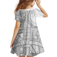 Tonga White Sunday Family Matching Off The Shoulder Long Sleeve Dress and Hawaiian Shirt Lotu Tamaiti Ngatu Tribal LT9 - Polynesian Pride