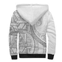 Tonga White Sunday Sherpa Hoodie Lotu Tamaiti Ngatu Tribal LT9 - Polynesian Pride