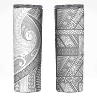 Tonga White Sunday Skinny Tumbler Lotu Tamaiti Ngatu Tribal LT9 White - Polynesian Pride