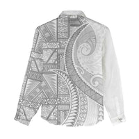Tonga White Sunday Women Casual Shirt Lotu Tamaiti Ngatu Tribal LT9 - Polynesian Pride