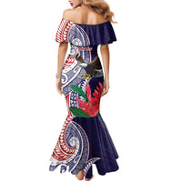 American Samoa Bald Eagle Personalized Family Matching Mermaid Dress and Hawaiian Shirt Polynesian Teuila Flowers LT9 - Polynesian Pride