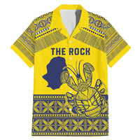 Niue Crab Personalised Family Matching Mermaid Dress and Hawaiian Shirt Niuean Hiapo Pattern LT9 Dad's Shirt - Short Sleeve Gold - Polynesian Pride